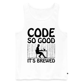 Coffee Coding Programmer Coder Developer Nerd Coff - Men's Premium Organic Tank Top - white - Front - Michal (187cm)