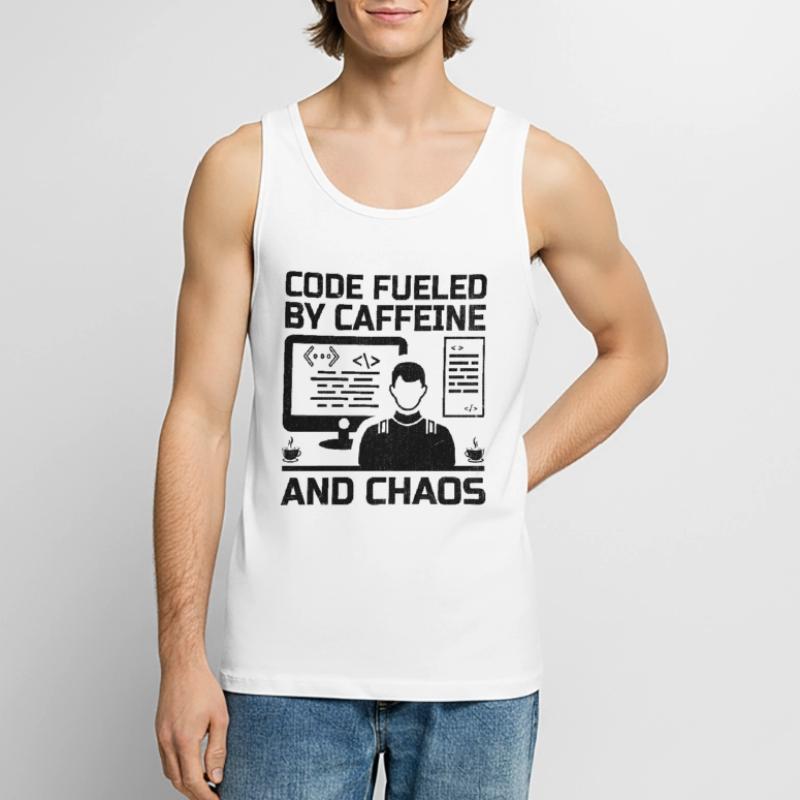 Café Codage Programmeur Codeur Développeur Nerd Coff Débardeur bio Premium Homme