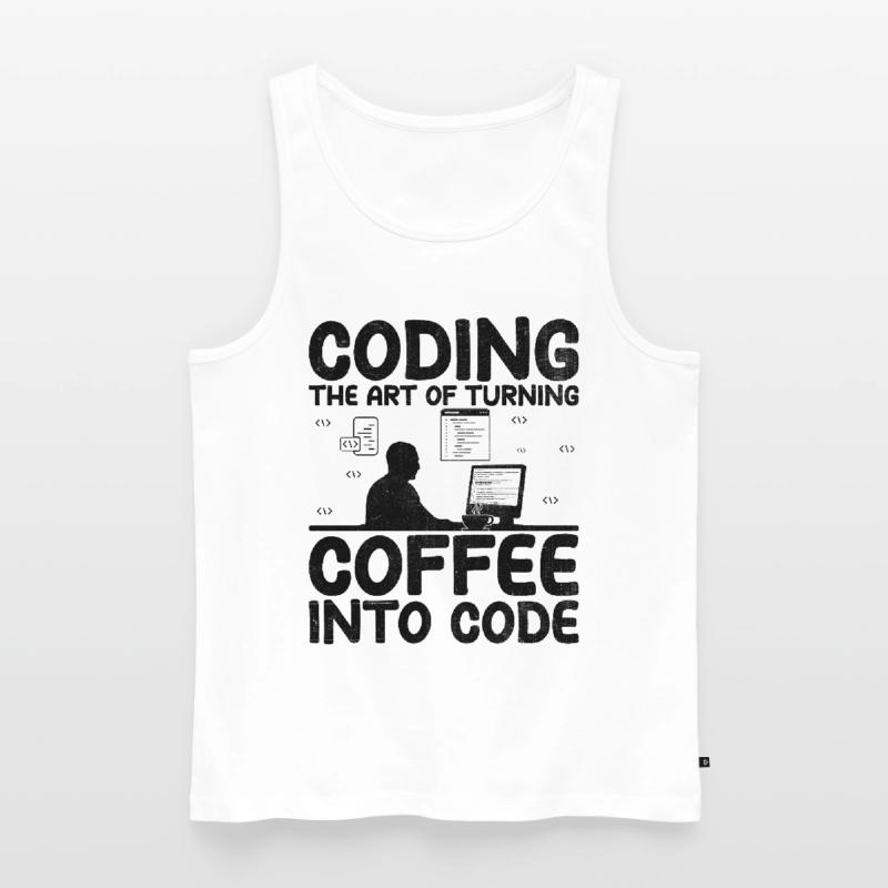 Kaffee-Codierung Programmierer Programmierer Entwickler Nerd Coff Männer Premium Bio Tank Top