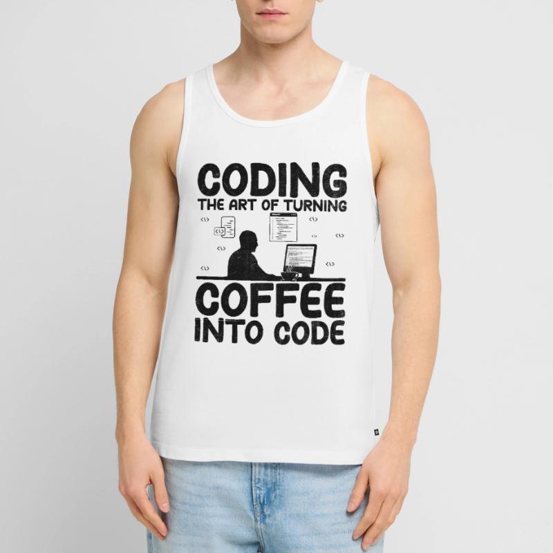 Kaffee-Codierung Programmierer Programmierer Entwickler Nerd Coff Männer Premium Bio Tank Top