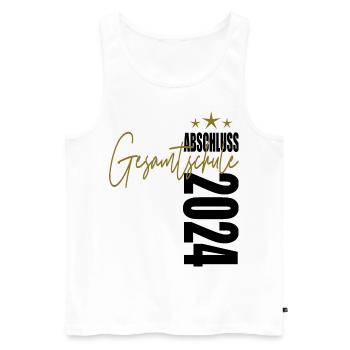 Abschluss 2024 Gesamtschule - Männer Premium Bio Tank Top - Weiß - Vorne - AI Model Male 178 light (178cm)