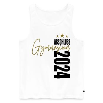 Abschluss Gymnasium 2024 - Männer Premium Bio Tank Top - Weiß - Vorne - Michal (187cm)