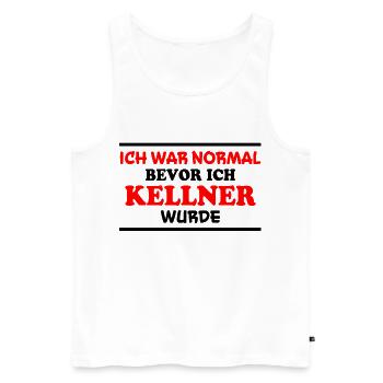 Kellner Spruch Restaurant Lustige Kellner Geschenk - Männer Premium Bio Tank Top - Weiß - Vorne - Michal (187cm)