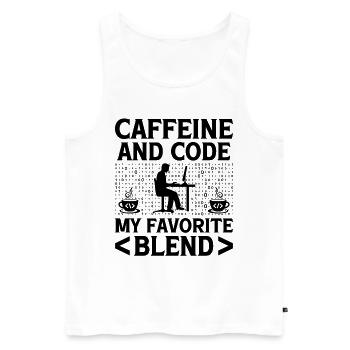 Café Codage Programmeur Codeur Développeur Nerd Coff - Débardeur bio Premium Homme - blanc - Devant - AI Model Male 178 light (178cm)