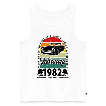 Birthday February 1982, Vintage February 1982. - Men's Premium Organic Tank Top - white - Front - Michal (187cm)
