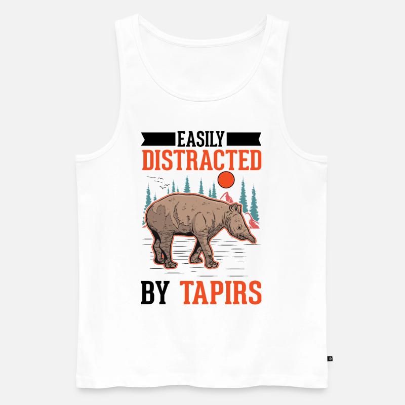 Easily distracted by Tapirs - Männer Premium Bio Tank Top - Weiß