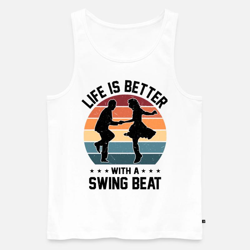 Lindy Hop Swing Dance - Männer Premium Bio Tank Top - Weiß