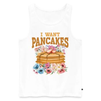 Amoureux des crêpes Les enfants je veux des crêpes - Débardeur bio Premium Homme - blanc - Devant - Michal (187cm)