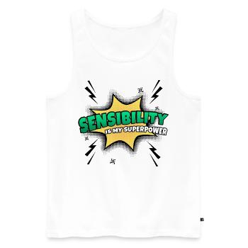Sensitivity is my superpower trait - Men's Premium Organic Tank Top - white - Front - AI Model Male 178 light (178cm)