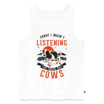 Cow Farmer Cattle Breeder Farmer Cows - Men's Premium Organic Tank Top - white - Front - Michal (187cm)