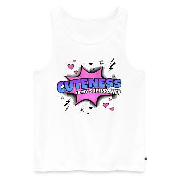 Niedlichkeit Ist Meine Superkraft Eigenschaft - Männer Premium Bio Tank Top - Weiß - Vorne - Michal (187cm)