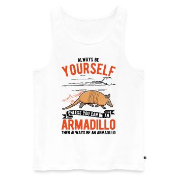 Always be yourself Armadillo Gürteltier - Men's Premium Organic Tank Top - white - Front - AI Model Male 178 light (178cm)