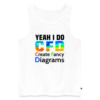 Ja ich mache CFD lustig Fluiddynamik Ingenieur - Männer Premium Bio Tank Top - Weiß - Vorne - AI Model Male 178 light (178cm)
