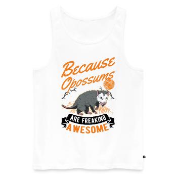 Parce que les opossums sont vraiment géniaux - Débardeur bio Premium Homme - blanc - Devant - Michal (187cm)