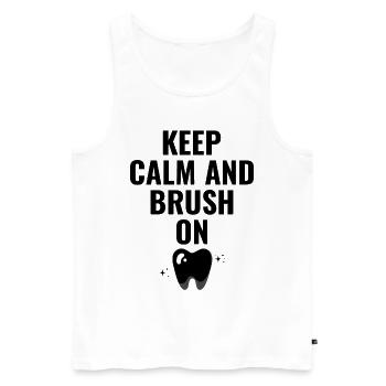 Gardez Calme Et Brossez-Vous Dentiste Dentisterie Dentaire De - Débardeur bio Premium Homme - blanc - Devant - Michal (187cm)