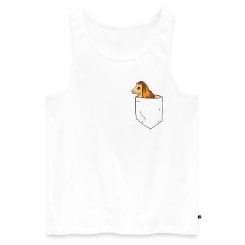 Shetland Pony In Brusttasche - Männer Premium Bio Tank Top - Weiß - Vorne - Michal (187cm)
