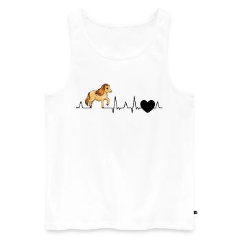 Shetland Pony Herzschlag - Männer Premium Bio Tank Top - Weiß - Vorne - Michal (187cm)