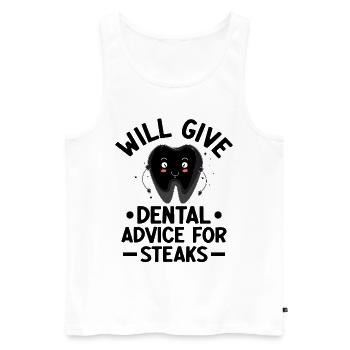 Donnera des conseils dentaires pour les steaks Dentist Dental - Débardeur bio Premium Homme - blanc - Devant - Michal (187cm)