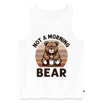 Grumpy bear with coffee - Men's Premium Organic Tank Top - white - Front - Michal (187cm)