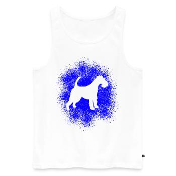 Drahthaar-Foxterrier für Hundeliebhaber - Männer Premium Bio Tank Top - Weiß - Vorne - AI Model Male 178 light (178cm)