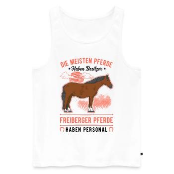 Freiberger Pferd Personal - Männer Premium Bio Tank Top - Weiß - Vorne - AI Model Male 178 light (178cm)