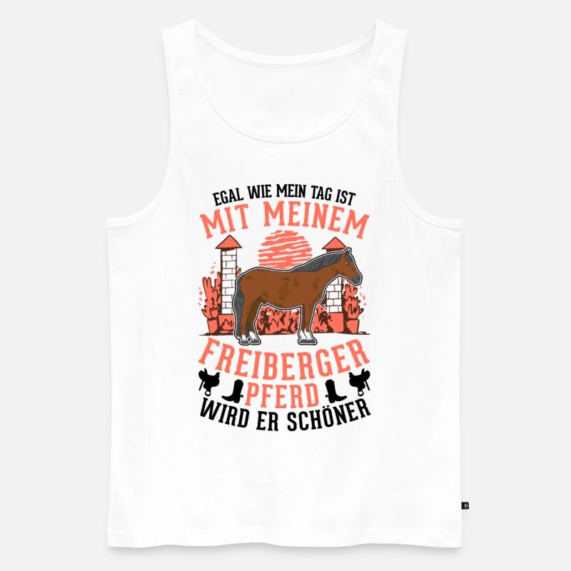 Freiberger Pferd - Männer Premium Bio Tank Top - Weiß