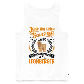 Leonberger Schutzengel - Männer Premium Bio Tank Top - Weiß - Vorne - Michal (187cm)