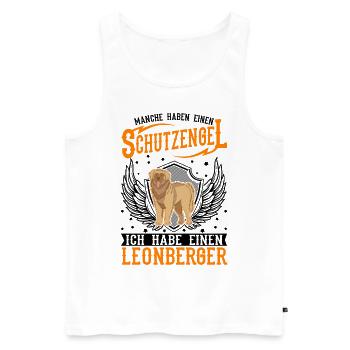 Leonberger Schutzengel - Männer Premium Bio Tank Top - Weiß - Vorne - Michal (187cm)