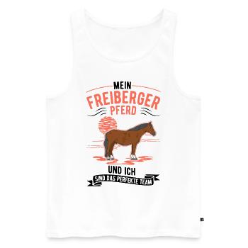 Freiberger Pferd und ich Perfektes Team - Männer Premium Bio Tank Top - Weiß - Vorne - AI Model Male 178 light (178cm)