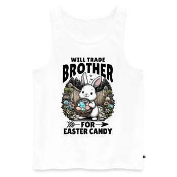 Will Trade Brother For Easter Candy - Men's Premium Organic Tank Top - white - Front - Michal (187cm)