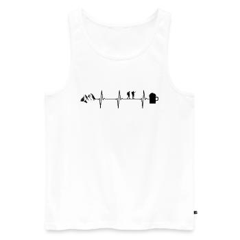 Wandern Bier EKG Herzschlag Bergsteiger - Männer Premium Bio Tank Top - Weiß - Vorne - Michal (187cm)