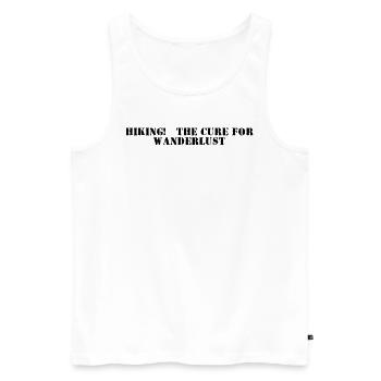 Wandern - Hiking: the cure for wanderlust - Men's Premium Organic Tank Top - white - Front - AI Model Male 178 light (178cm)