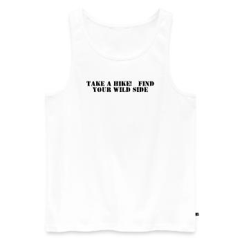 Wandern - Take a hike, find your wild side - Männer Premium Bio Tank Top - Weiß - Vorne - Michal (187cm)