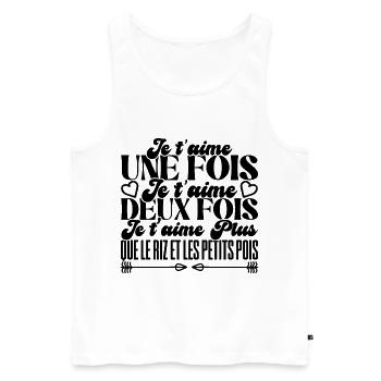 Ich liebe dich einmal, ich liebe dich zweimal - Männer Premium Bio Tank Top - Weiß - Vorne - Michal (187cm)