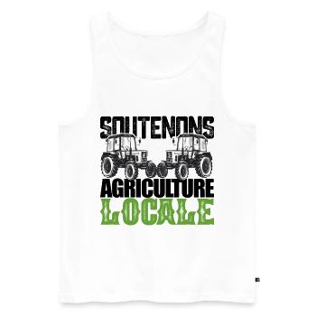 Soutenons l'agriculture locale.Agriculteurs france - Débardeur bio Premium Homme - blanc - Devant - AI Model Male 178 light (178cm)