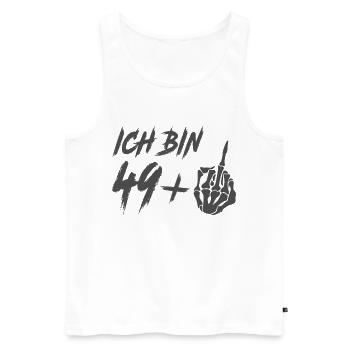 50. Geburtstag 49 + Mittelfinger 50 Jahre - Männer Premium Bio Tank Top - Weiß - Vorne - Michal (187cm)