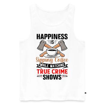 True Crime - Männer Premium Bio Tank Top - Weiß - Vorne - AI Model Male 178 light (178cm)
