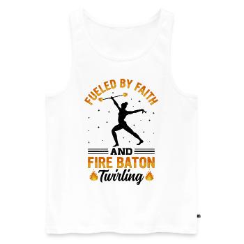 Bâton de feu Danse du feu Danseur de feu Danseur de feu - Débardeur bio Premium Homme - blanc - Devant - AI Model Male 178 light (178cm)