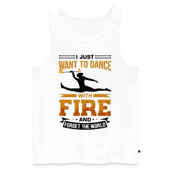 Fire Baton Fire Dance Fire Dancer Fire Dancer - Men's Premium Organic Tank Top - white - Front - AI Model Male 178 light (178cm)