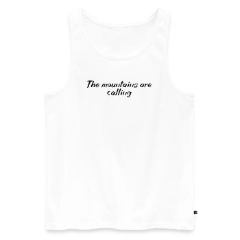 Wandern - The mountains are calling - Männer Premium Bio Tank Top - Weiß - Vorne - AI Model Male 178 light (178cm)