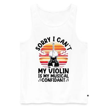 Désolé je ne peux pas mon violon est mon confident musical vi - Débardeur bio Premium Homme - blanc - Devant - AI Model Male 178 light (178cm)