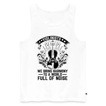 Geiger: Wir bringen Harmonie in eine Welt voller Noi - Männer Premium Bio Tank Top - Weiß - Vorne - Michal (187cm)