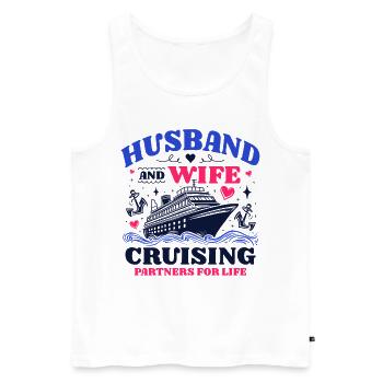 Mari Femme Partenaires de croisière pour la vie - Débardeur bio Premium Homme - blanc - Devant - Michal (187cm)