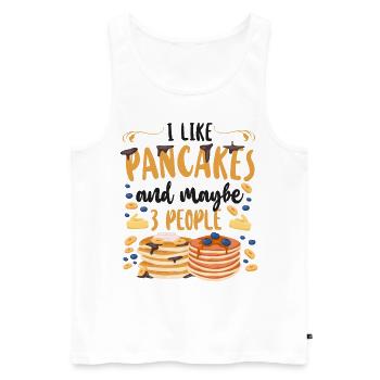 Amoureux des crêpes Les enfants J’aime les crêpes - Débardeur bio Premium Homme - blanc - Devant - Michal (187cm)