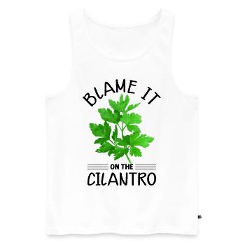 Anti Koriander - Männer Premium Bio Tank Top - Weiß - Vorne - Michal (187cm)
