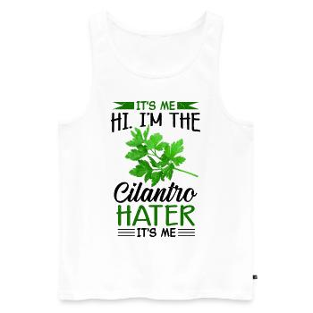 Anti Koriander - Männer Premium Bio Tank Top - Weiß - Vorne - Michal (187cm)