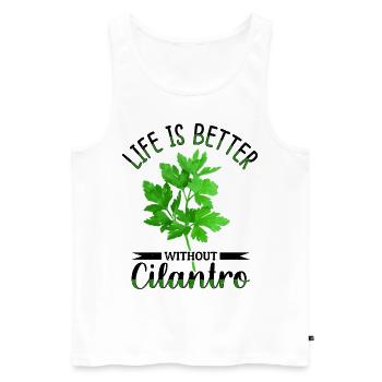 Anti Koriander - Männer Premium Bio Tank Top - Weiß - Vorne - Michal (187cm)