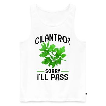 Anti Koriander - Männer Premium Bio Tank Top - Weiß - Vorne - Michal (187cm)