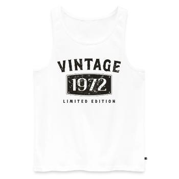 Birthday 1972 Limited Edition Vintage 1972 - Men's Premium Organic Tank Top - white - Front - Michal (187cm)