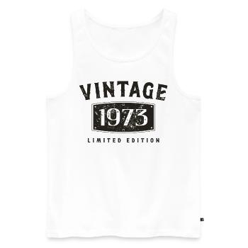 Birthday 1973 Limited Edition Vintage 1973 - Men's Premium Organic Tank Top - white - Front - Michal (187cm)